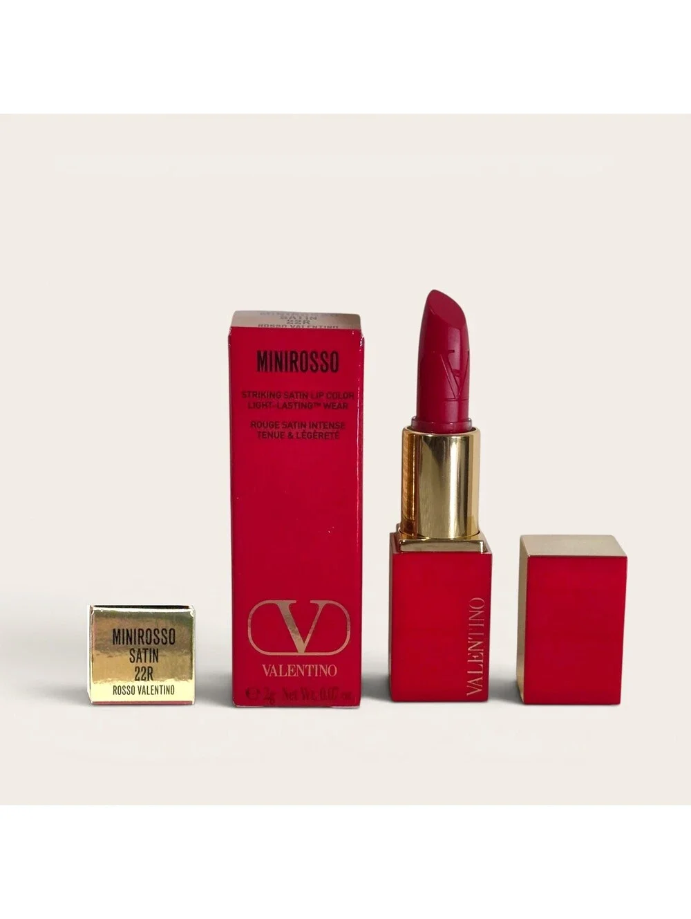 Valentino - 2 Full Size Lipsticks, 1 Mini Size Lipstick, 1 5ml V-Lighter - NIB